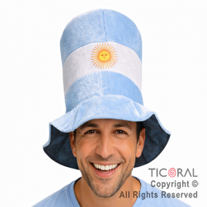 SOMBRERO GALERA BANDERA ARGENTINA CON SOL PLUSH x 1